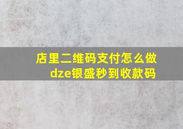 店里二维码支付怎么做 dze银盛秒到收款码